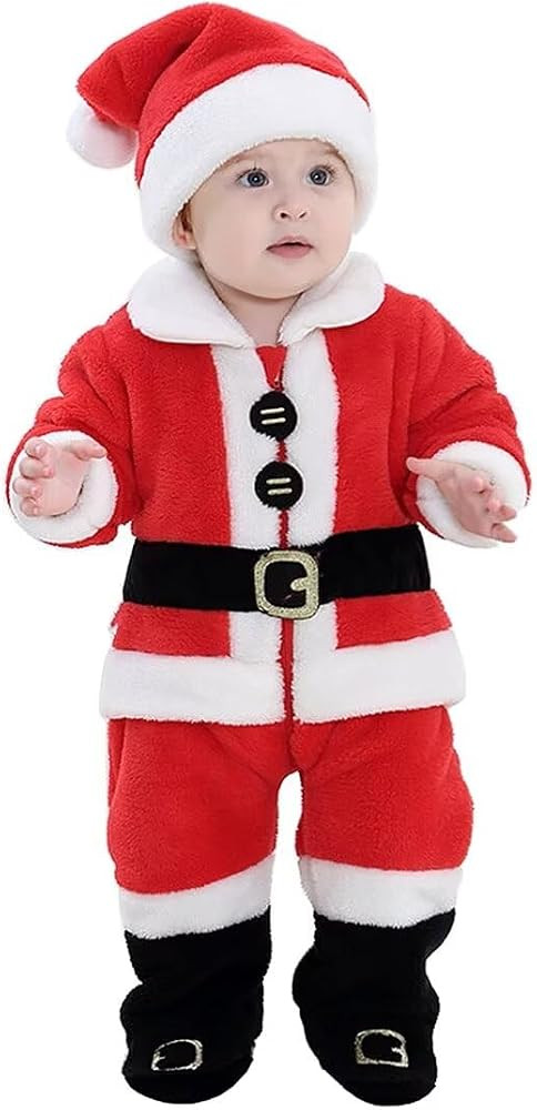 Baby Santa Costume Toddler Christmas Dress Up Romper 1-36months | Amazon (US)