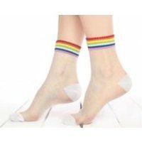 White Tulle Soft Transparent Women Combed Cotton Socks Size UK 47 Cute Gift Idea Sheer Novelty Socks | Etsy (US)