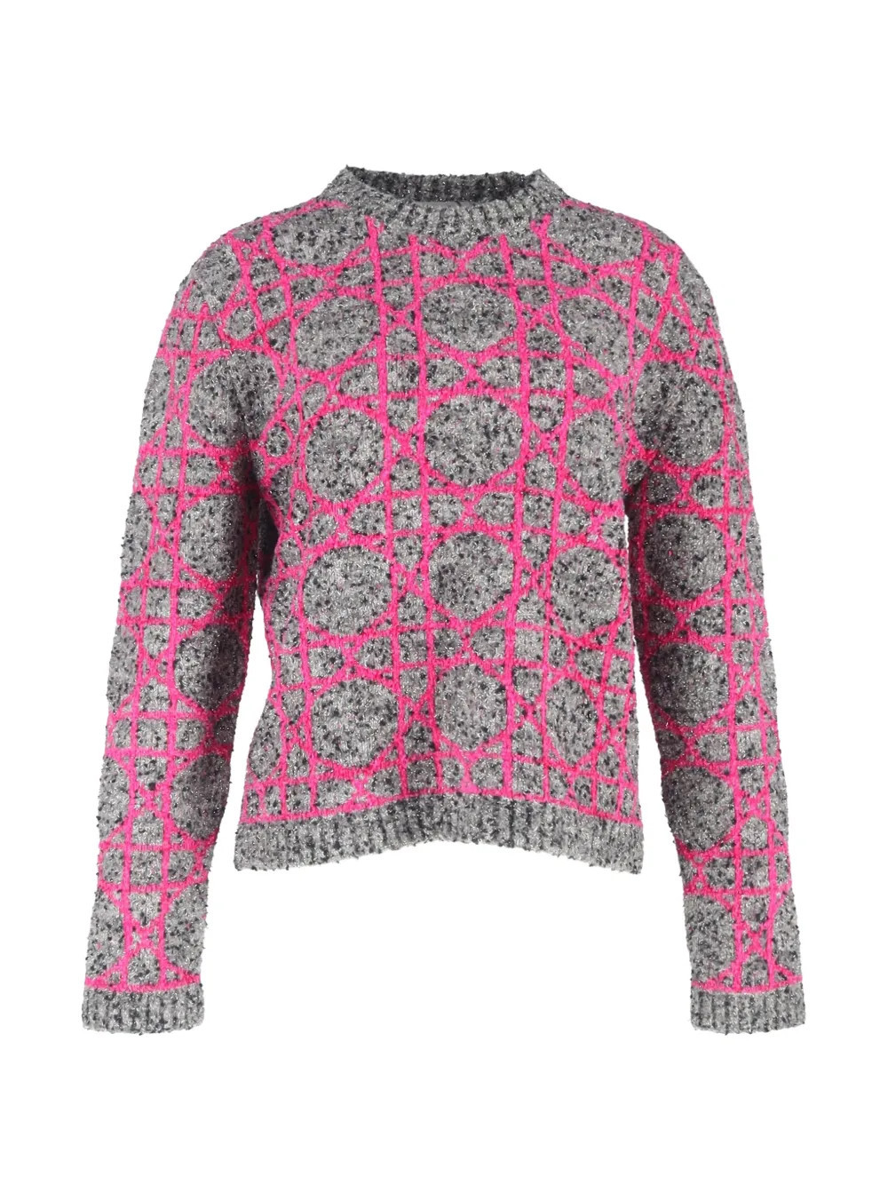 Christian Dior Pre-Owned 2024 cannage-pattern round-neck sweater - Grey | Farfetch Global