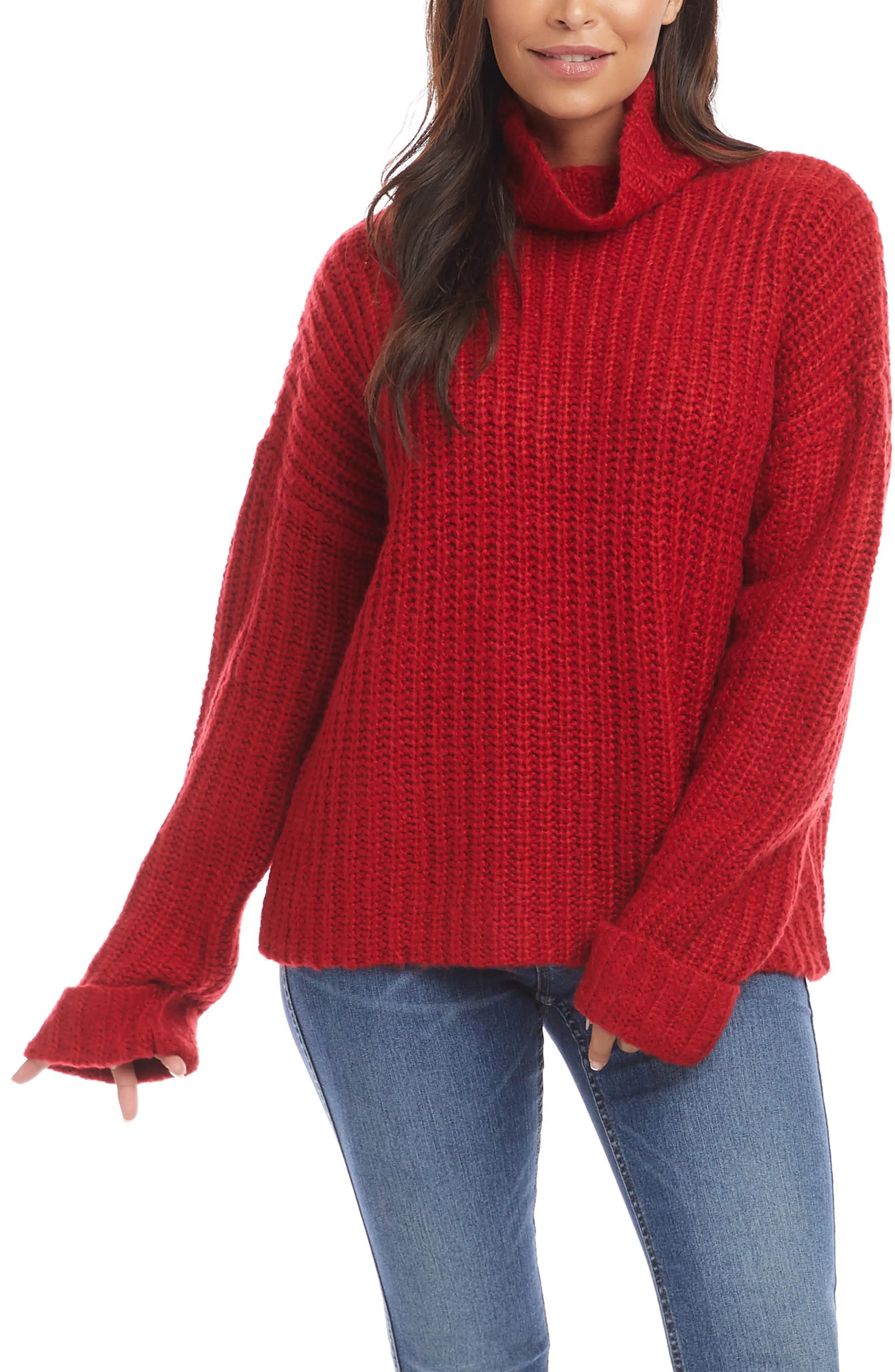 Women's Karen Kane Cowl Neck Sweater, Size Small - Red | Nordstrom