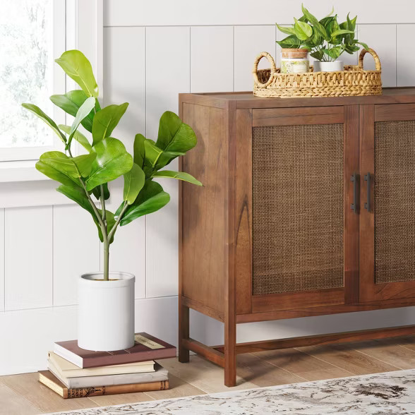 32" x 18" Artificial Fiddle Leaf Plant in Pot - Threshold™ | Target