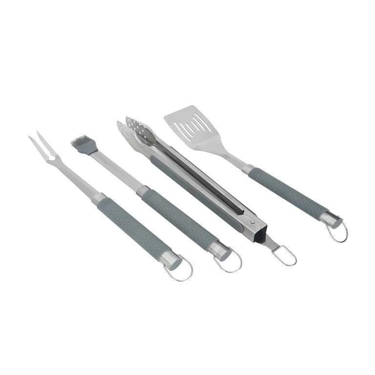 Expert Grill Stainless Steel 4-piece BBQ Tool Set with Soft Grip Handles | Walmart (US)