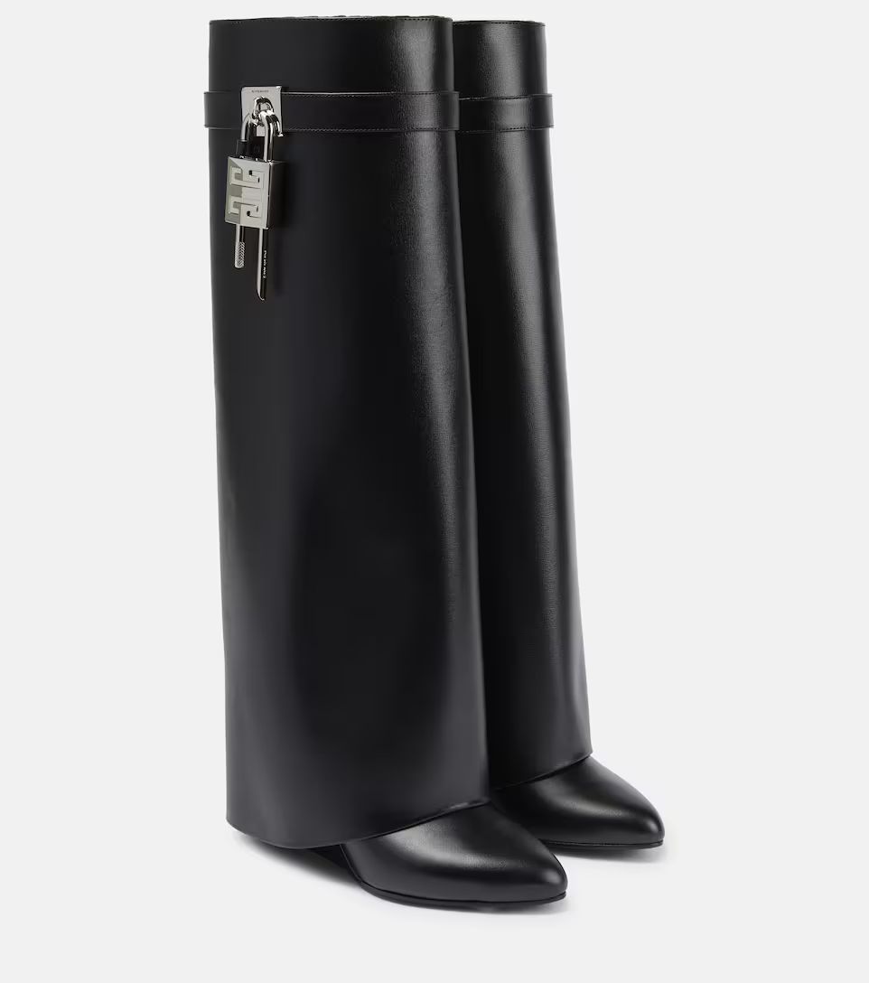 Shark Lock leather knee-high boots | Mytheresa (UK)