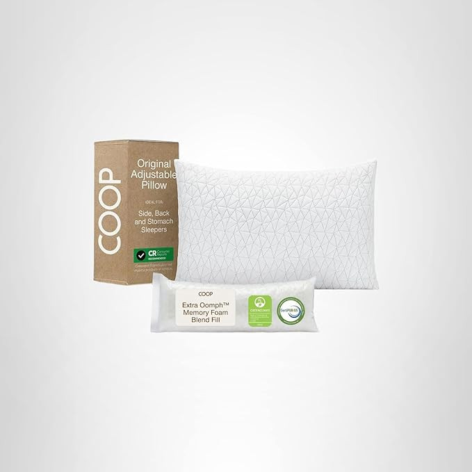 Coop Home Goods Original Adjustable Pillow, Queen Size Bed Pillows for Sleeping, Cross Cut Memory... | Amazon (US)