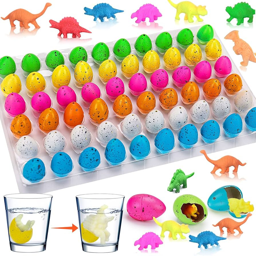 60PCS Small Hatching Dinosaur Eggs for Dinosaur Party Favors Birthday Valentine Goodie Bag Stuffe... | Amazon (US)