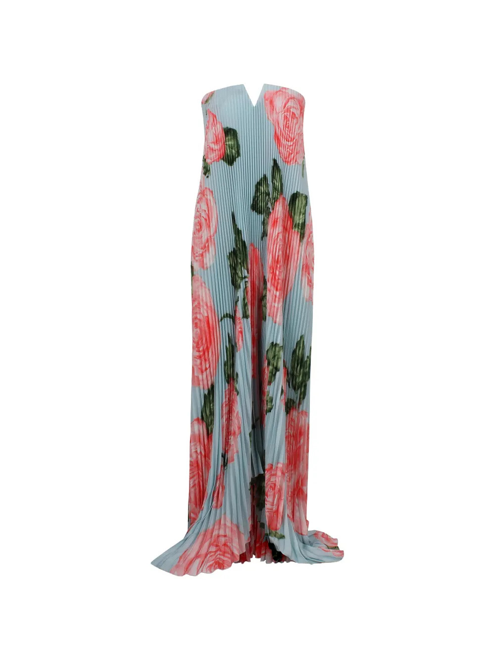 L'IDÉE Black Tie Pleated floral-print Maxi Dress | Blue | FARFETCH | Farfetch Global