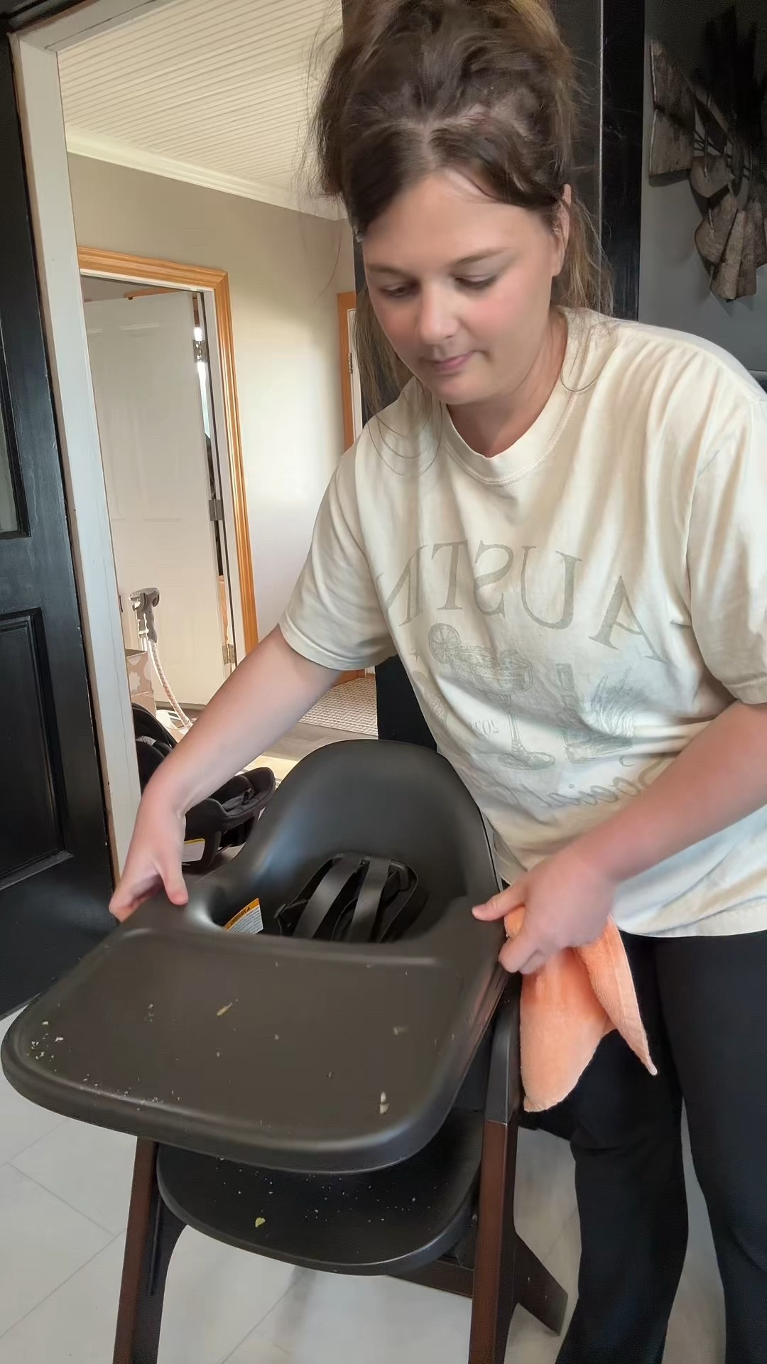 Let’s clean up after my 8 month old ate supper! Also my hair is none of my business 🙈  #mockingbird #mockingbirdhighchair #cleanup #ftm #8monthsold 

#LTKmomlife #LTKBaby #LTKKids