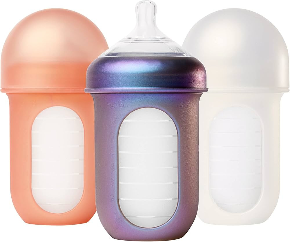 Boon Nursh Reusable Silicone Baby Bottles with Collapsible Silicone Pouch Design - Everyday Baby ... | Amazon (US)