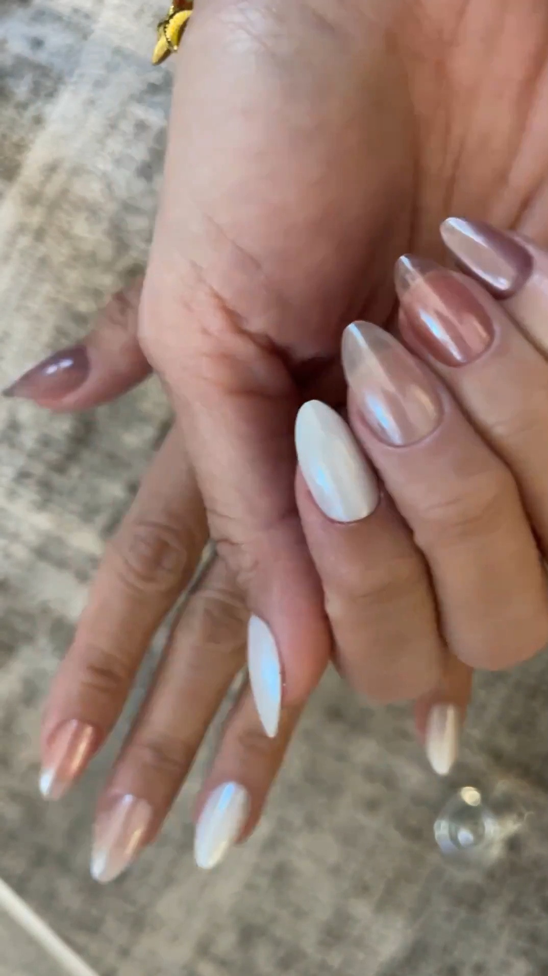 Nude manicure leveled up! This effect looks more like iridescent pearl chrome powder than the semi cured cat eye effect already on these softgel / gel-X nails. The nail set comes with enough nails to do a solid manicure or mix and match colors or use one of each shade for this neutral pearly ombré manicure. These are soak off gel nails that are semicured and then finished with gel glue and uv led nail lamp. 

I’ve also linked my favorite iridescent chrome effect powders for the girlies who like to DIY nails 💅🏽

#LTKWatchNow #LTKFindsUnder50 #LTKBeauty