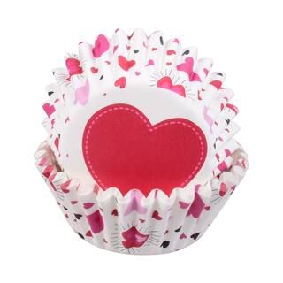 Valentine's Day Heart Grease-Resistant Baking Cups, 24ct. by Celebrate It® | Michaels | Michaels Stores