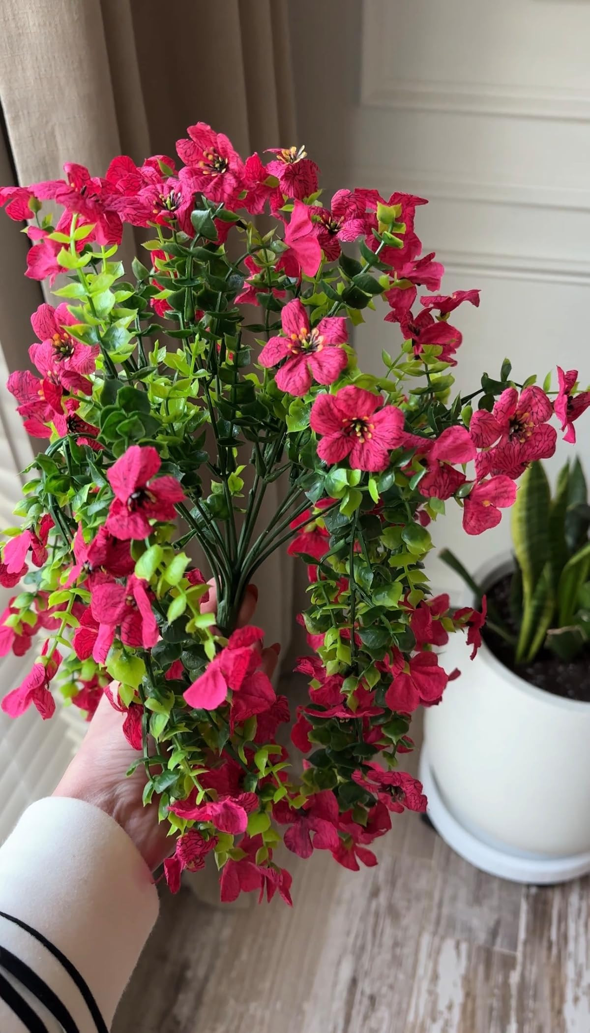 These beautiful faux flowers add a pop of color to any outdoor space! #porchdecor #springporch 

 #LTKdayinmylife #LTKselfcare #LTKHome