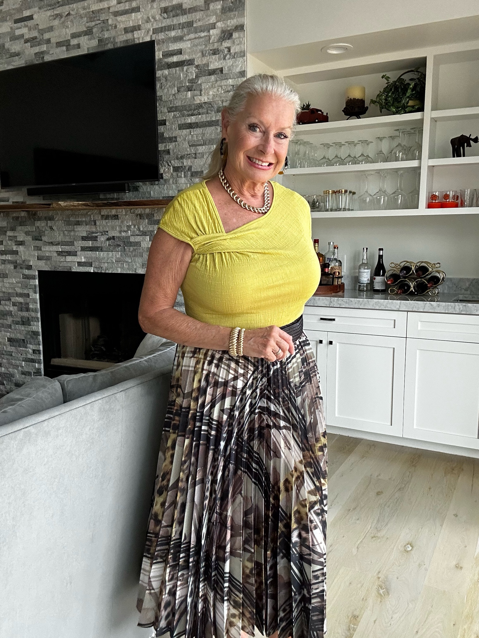 Looking for a pop of color?
This top was so interesting that I bought it to go with the pleated skirt.
I think I like it! What do you think ?

#LTKOver40 #LTKFindsUnder50 #LTKFindsUnder100