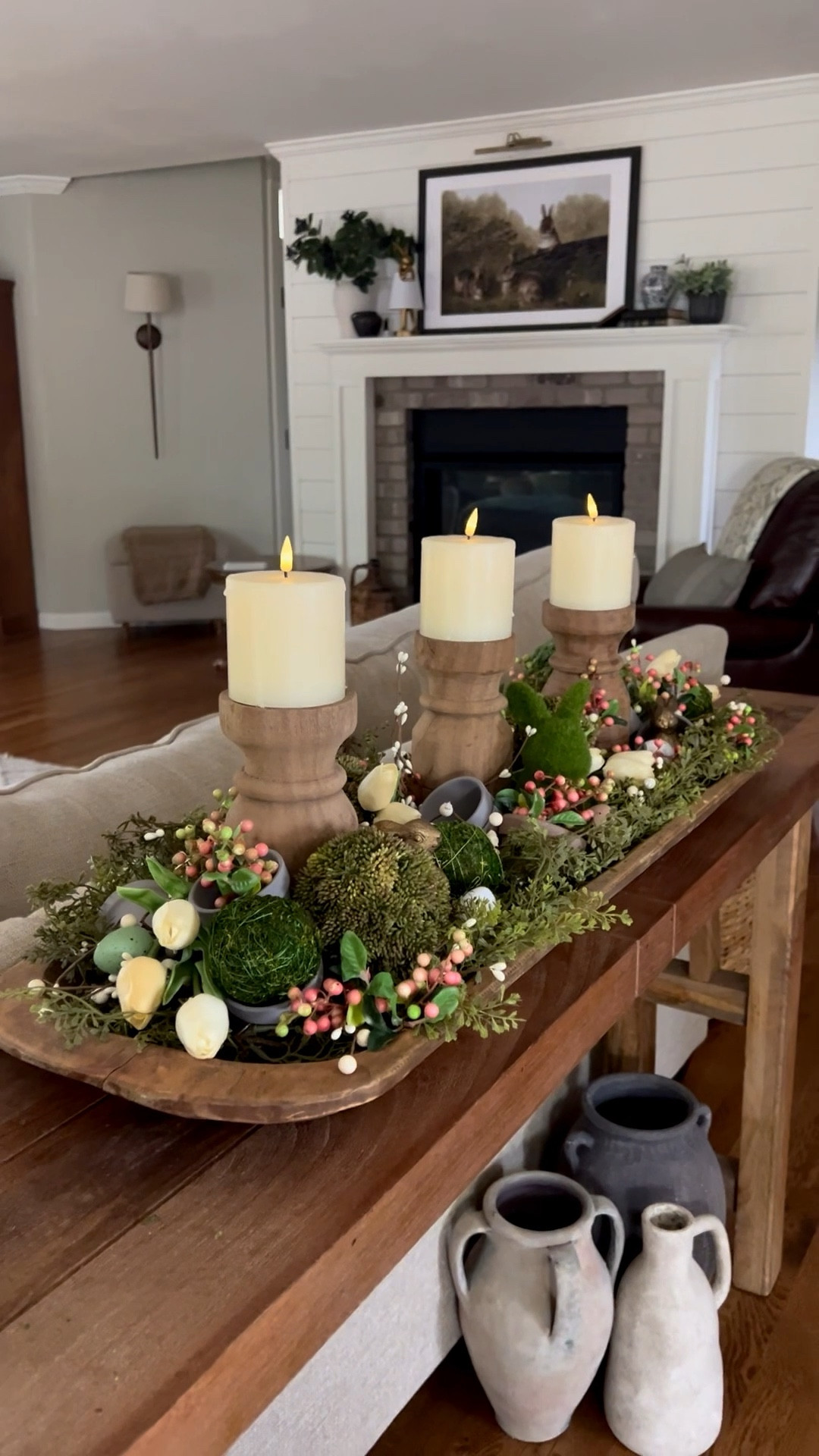 One bowl. All the spring feelings. 🌿
There is something about a dough bowl centerpiece that just makes a space feel complete. A little moss, some soft blooms, the prettiest spring stems — and suddenly your table has a whole moment. This is the kind of simple styling that looks like it took forever but comes together in the best way. 🤍

#LTKstorytime #LTKHome #LTKSeasonal