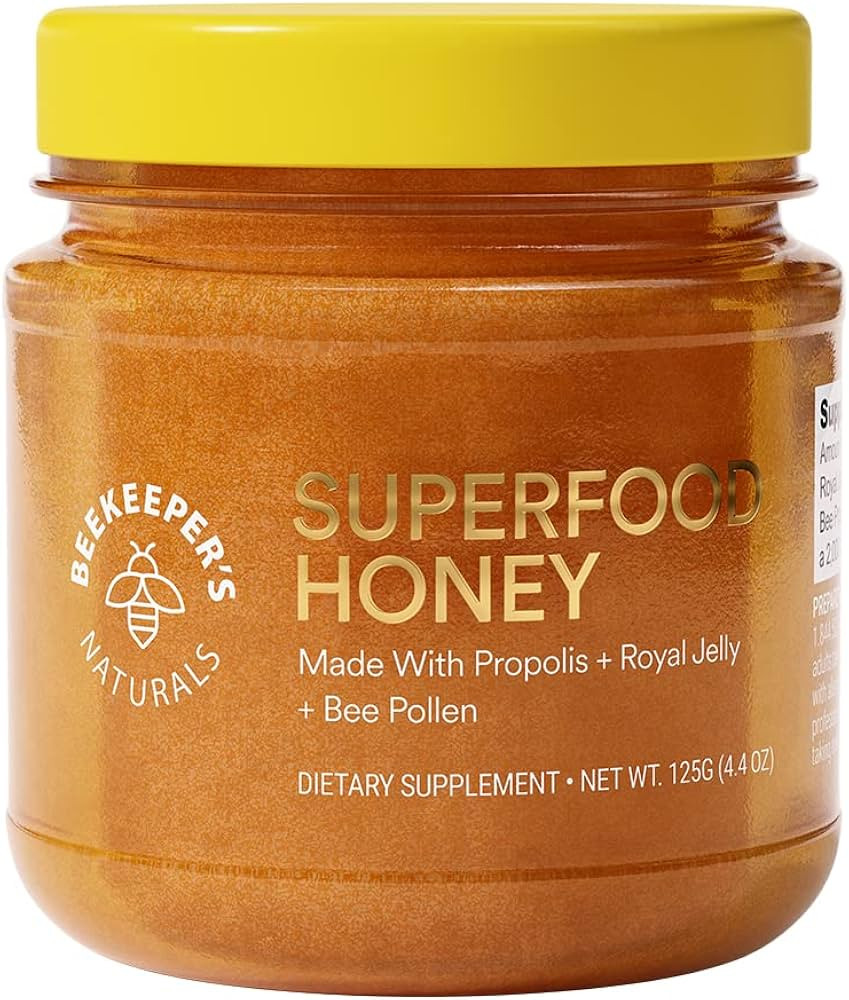 Superfood Honey by Beekeeper's Naturals - Bee Pollen, Royal Jelly, Propolis, Honey - Natural Ener... | Amazon (US)