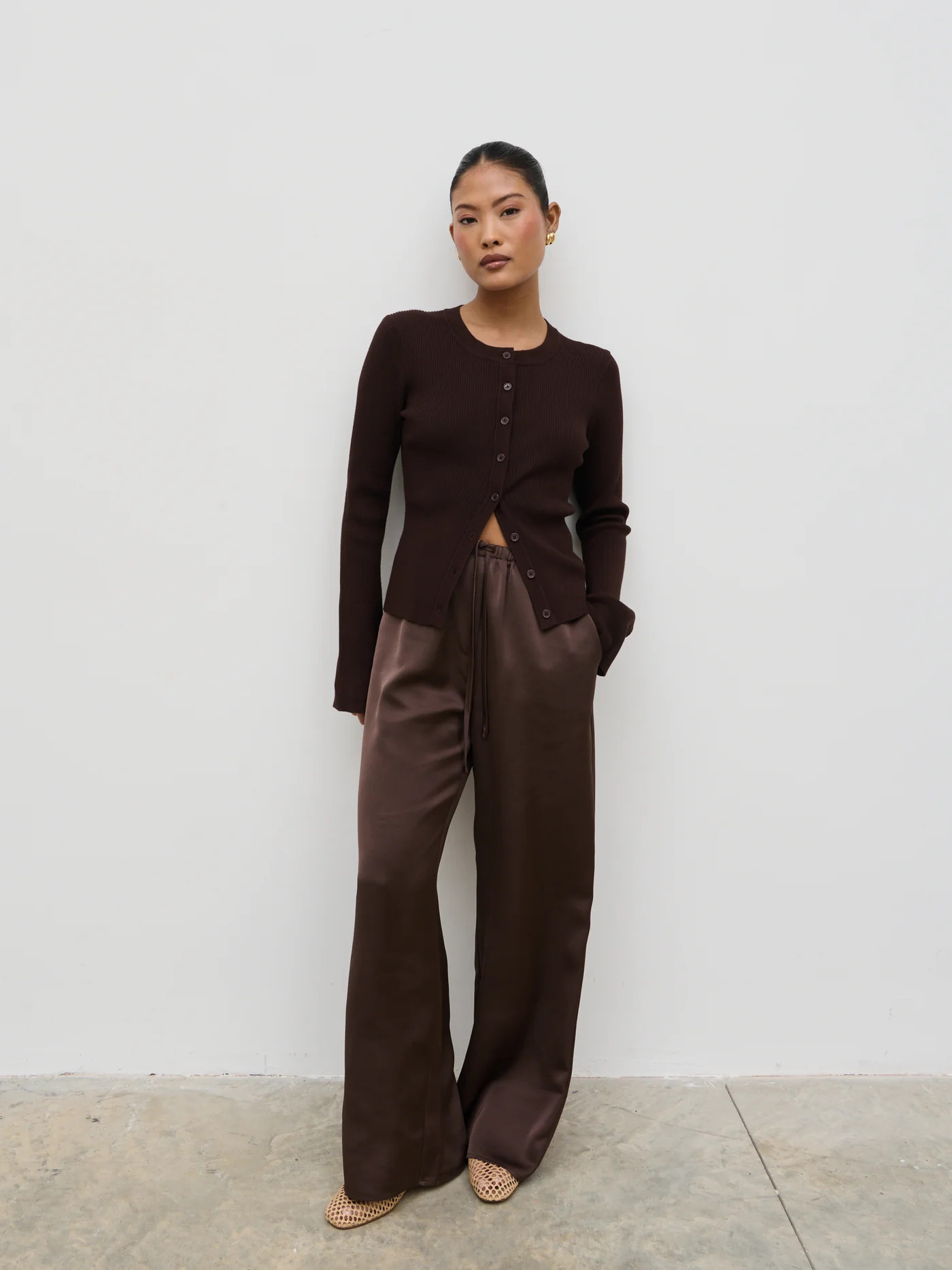 Breya Satin Drawstring Trousers | Pretty Lavish (UK)