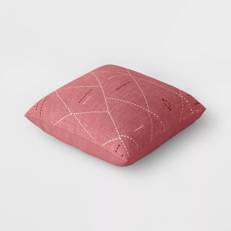 Woven Dotted Diamond Outdoor Throw Pillow Light Pink - Opalhouse™ | Target