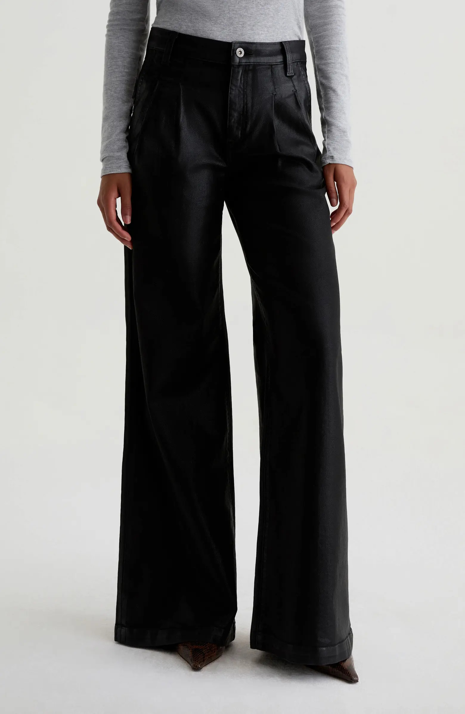 AG Dorine Coated High Waist Wide Leg Jeans | Nordstrom | Nordstrom