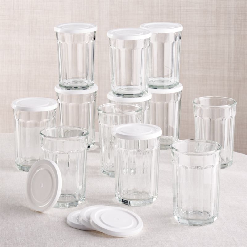 21 oz. Working Glass with Lid, Set of 12 + Reviews | Crate and Barrel | Crate & Barrel