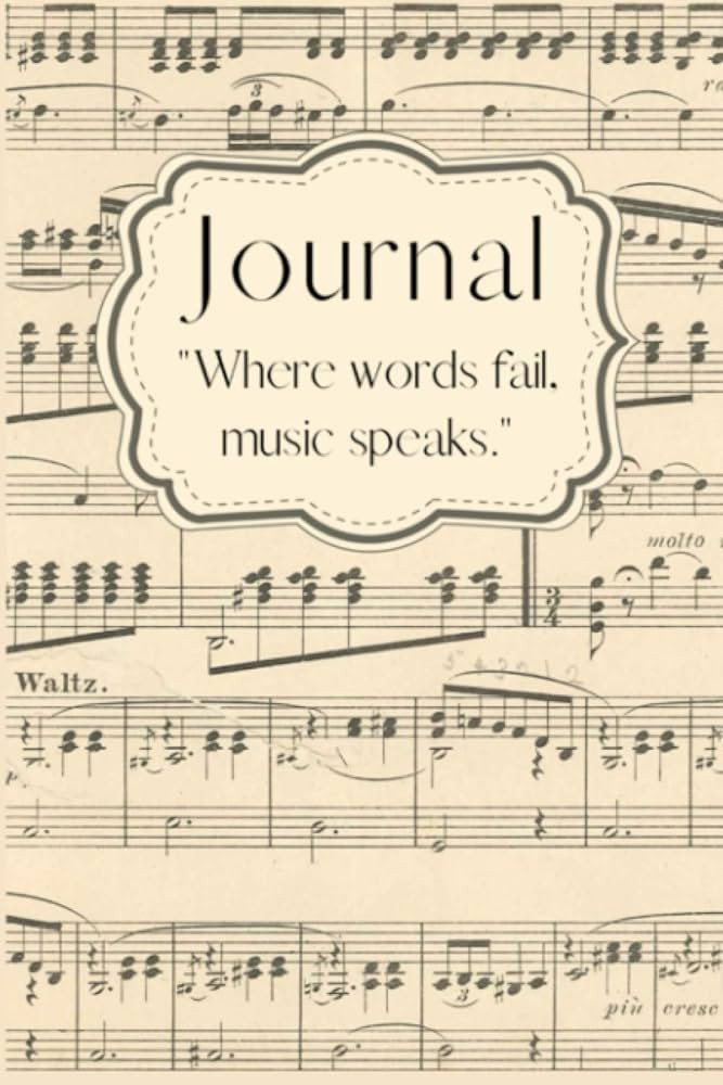 Music Themed Journal or Notebook - Blank Lined for Music Lovers, Vintage Sheet Music Theme: Blank... | Amazon (US)