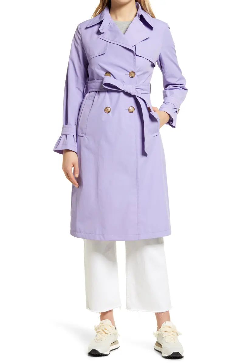 Sam Edelman Double Breasted Nylon Trench Coat | Nordstrom | Nordstrom