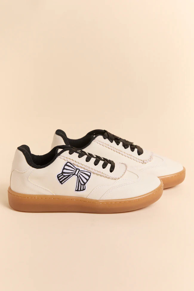 Mahryn Black Bow Sneakers | Pink Lily