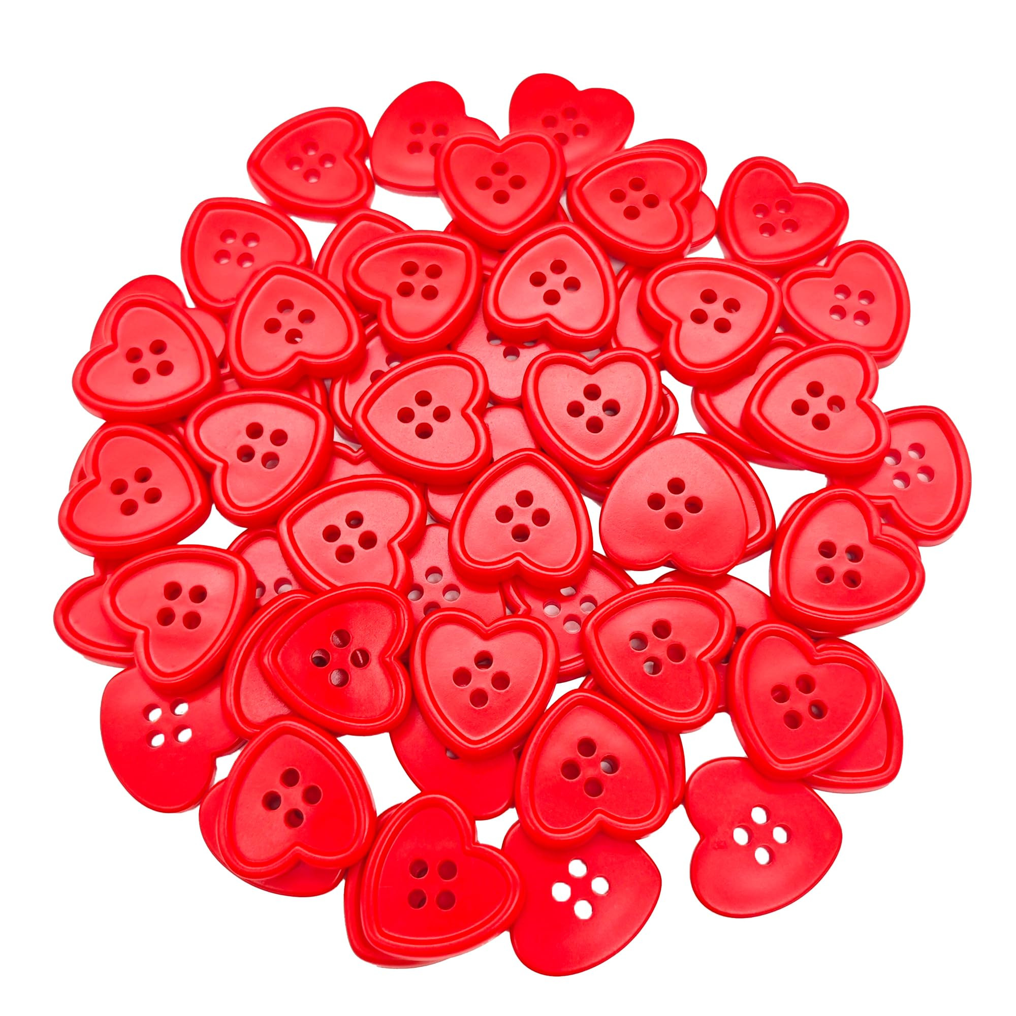 40-Pcs 7/8" Heart Resin Buttons | Bulk Assorted Colorful Buttons for Sewing Clothing Knitting Cra... | Amazon (US)