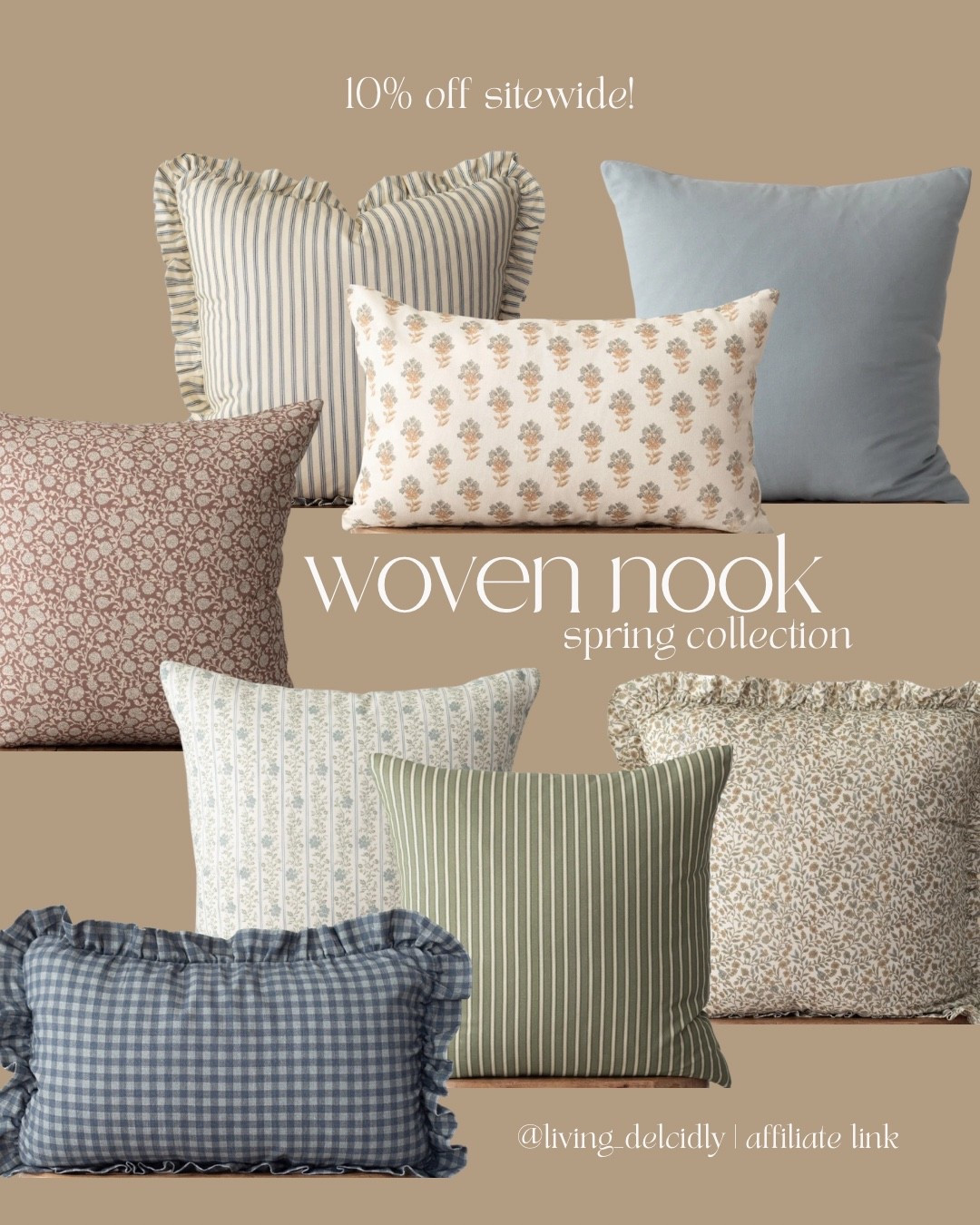 Get 10% OFF SITEWIDE during Woven Nook’s SPRING SALE! I have their pillow covers all over my home!

Spring Decor | Spring Styling | Spring Pillows | Bedroom Styling | Living Room Styling

#LTKHome #LTKSaleAlert