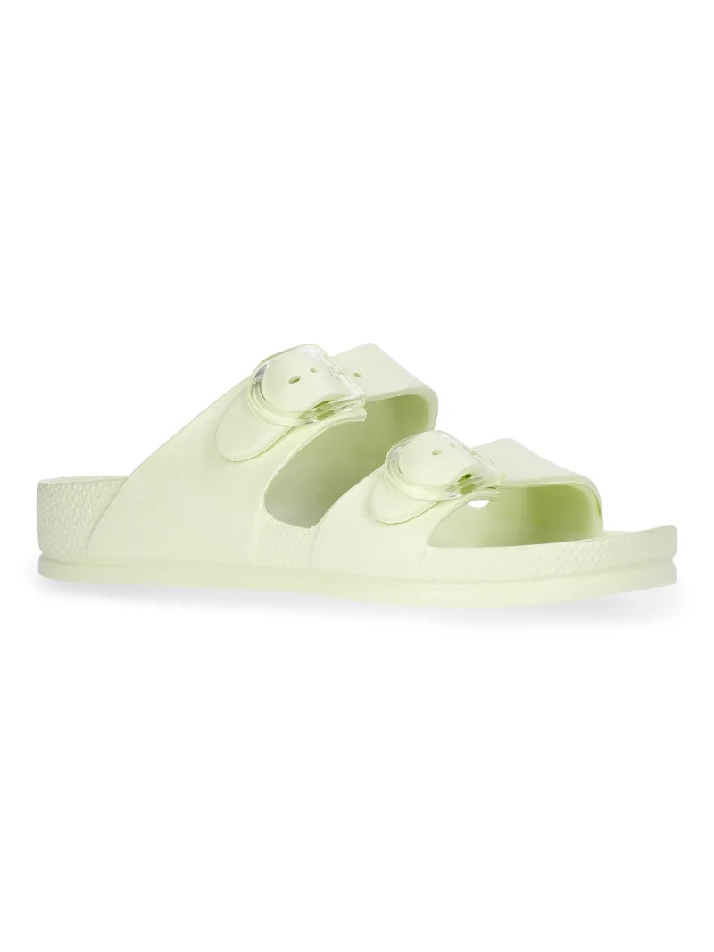Time and Tru Women's Double Buckle Slide Sandals | Walmart (US)