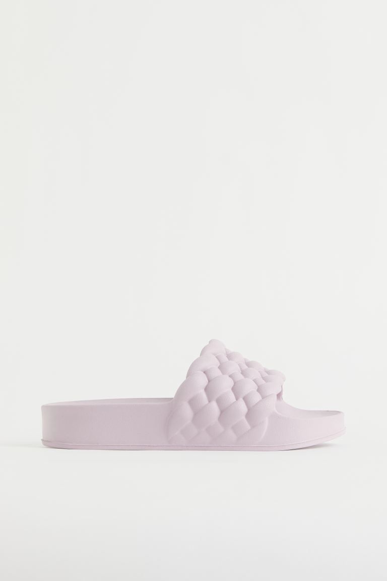 Pool shoes in plastic with a textured foot strap. Molded soles, patterned and fluted underneath. ... | H&M (US + CA)