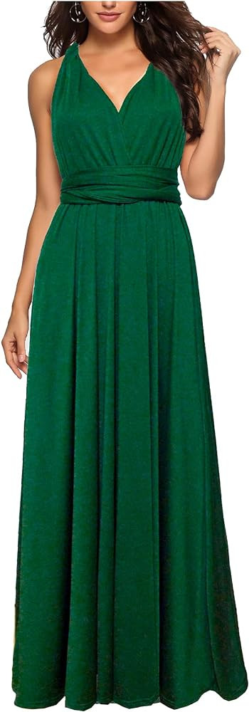 Sexyshine Women's Backless Gown Dress Convertible Multi-Way Wrap Halter Cocktail Dress Bandage Br... | Amazon (US)