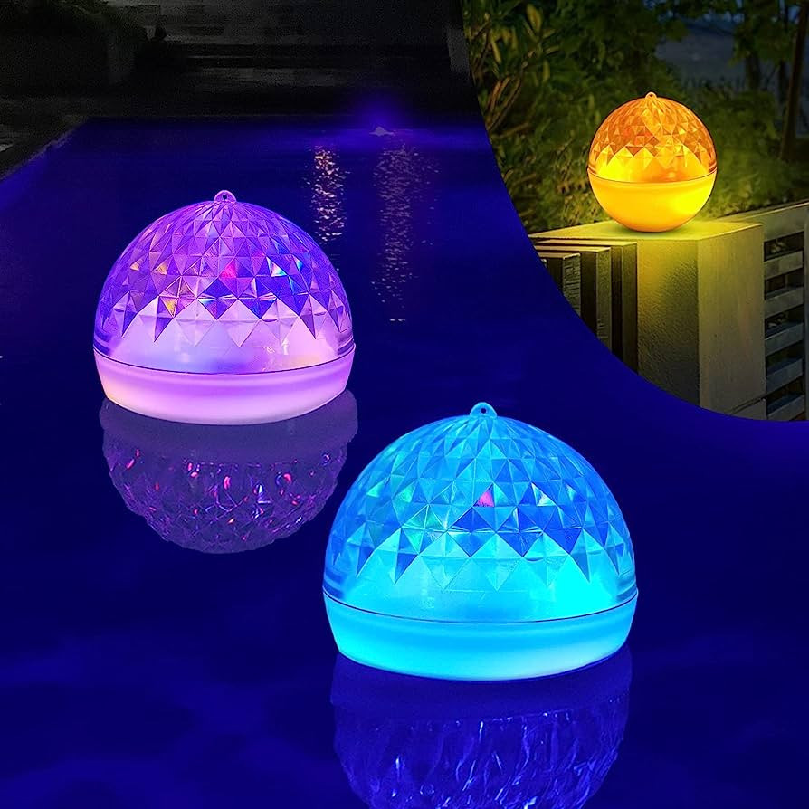 FlyfreeU Solar Floating Pool Lights, IP68 Waterproof Solar Powered Pool Ball Lamp Color Changing ... | Amazon (US)