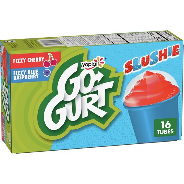 Go-GURT Slushie Fizzy Cherry and Blue Raspberry Kids Fat Free Yogurt Style Snack Variety Pack, Gl... | Walmart (US)