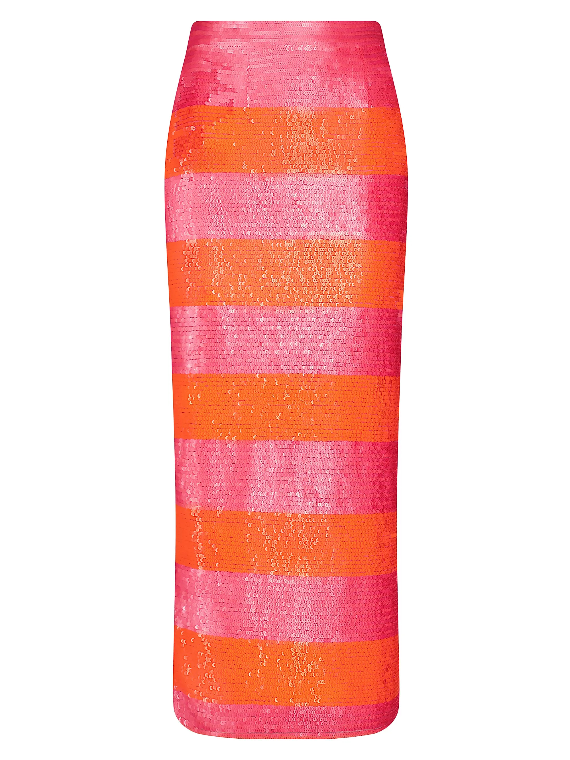 Shop Mac Duggal Sequined Stripe Pencil Midi-Skirt | Saks Fifth Avenue | Saks Fifth Avenue