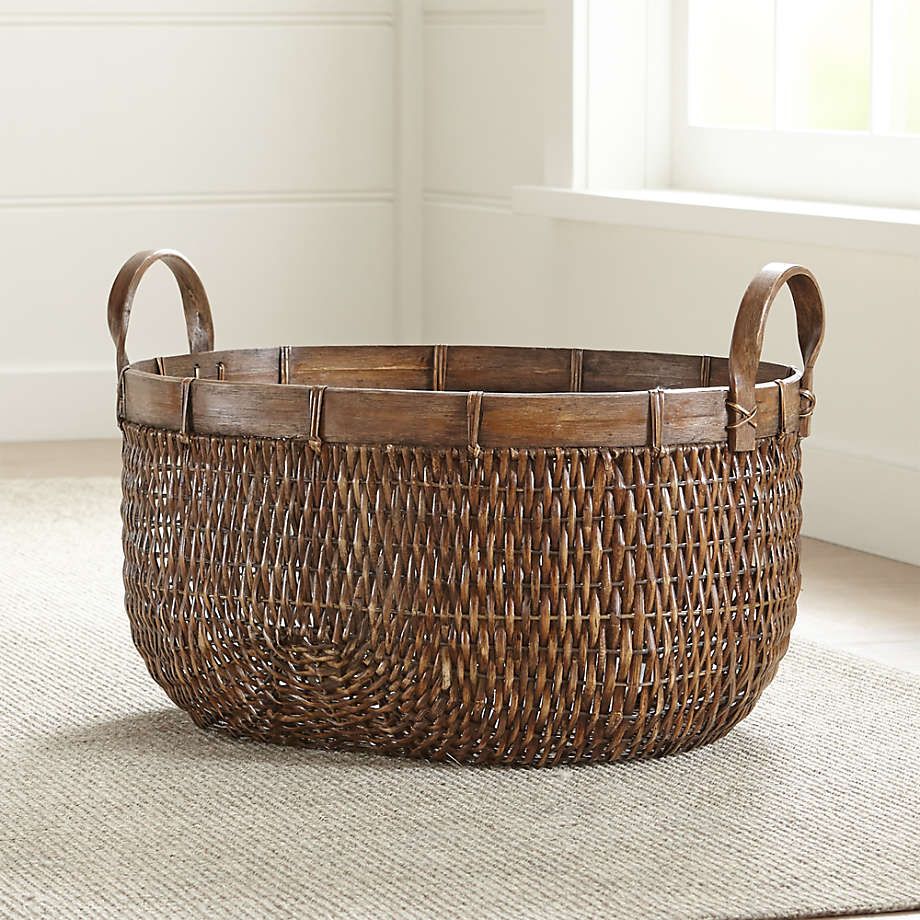 Halton Rattan Baskets | Crate and Barrel | Crate & Barrel