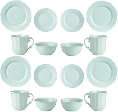 Lenox Classic Butterfly Meadow Solids 16 Pc Dinnerware GREEN Set 4 Dinner 4 Salad Accent 4 bowls ... | Amazon (US)