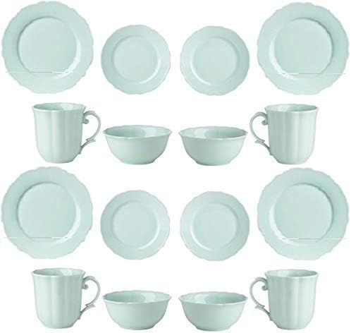 Lenox Classic Butterfly Meadow Solids 16 Pc Dinnerware GREEN Set 4 Dinner 4 Salad Accent 4 bowls ... | Amazon (US)