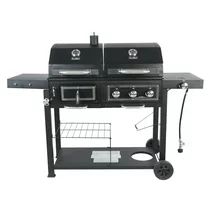 RevoAce Dual Fuel Gas & Charcoal Combo Grill, Black with Stainless | Walmart (US)