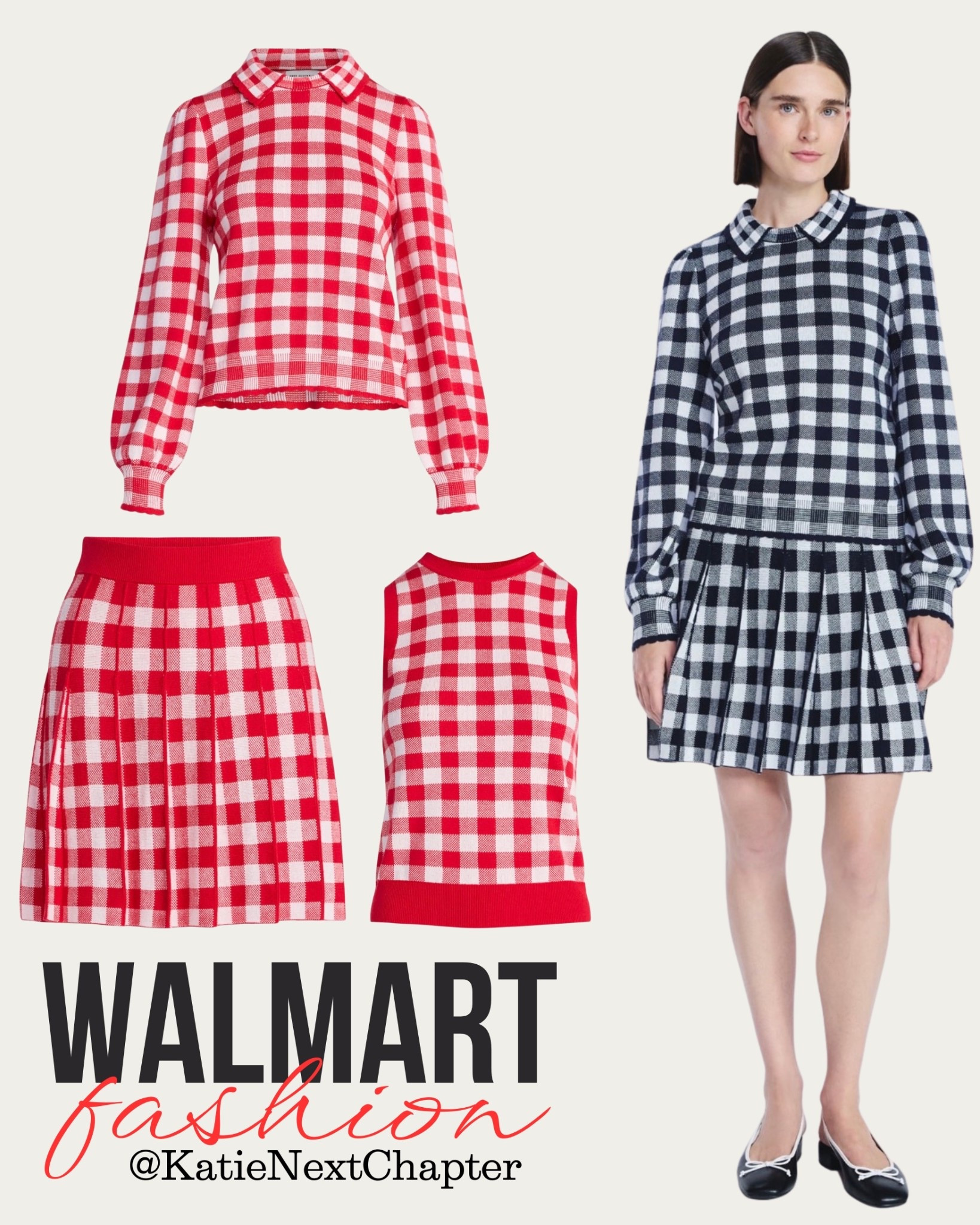 Gingham, but make it chic. 🖤🤍❤️ Walmart is serving timeless sets that look way more expensive than they are. Linked on LTK. 

#LTKOver40 #LTKFindsUnder50 #LTKootd