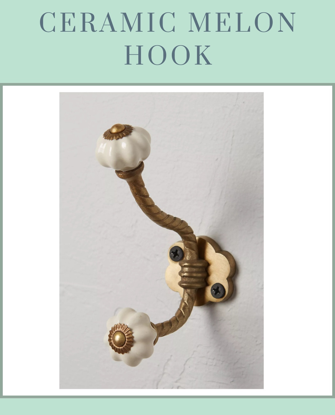 The **Ceramic Melon Hook** from Anthropologie is a charming way to add function and style to your space! 🍈✨ With its vintage-inspired design and elegant details, it’s perfect for hanging essentials while enhancing your decor. #AnthropologieHome #VintageCharm #StylishStorage

#LTKHome #LTKFindsUnder50