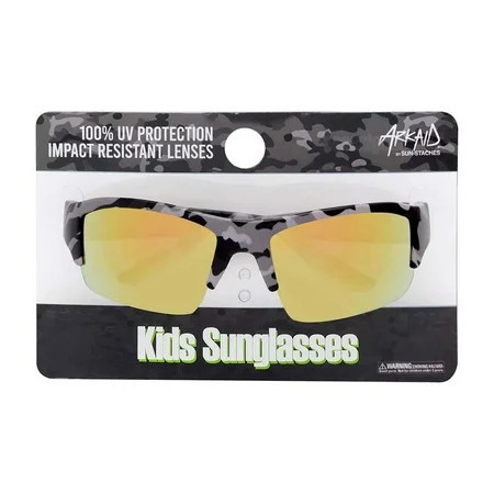 Boys Sports Wrap Kids Sunglasses Black Camo | Walmart (US)