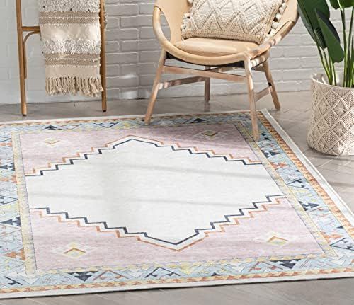 Well Woven Medallion Rug Pink Beige 6' x 9' Apollo Kids Collection | Amazon (US)