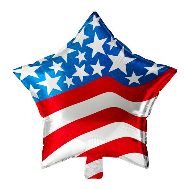Patriotic Flag Star Foil Balloon, 18inch, Multi-Color, Way to | Walmart (US)