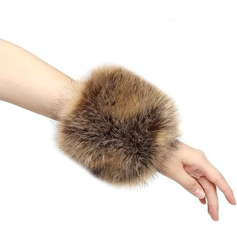 Firefly Hope 1 Pair Women's Faux Fur Wrist Cuffs, Fluffy Plush Warm Short Arm Warmers Fuzzy Overs... | Walmart (US)