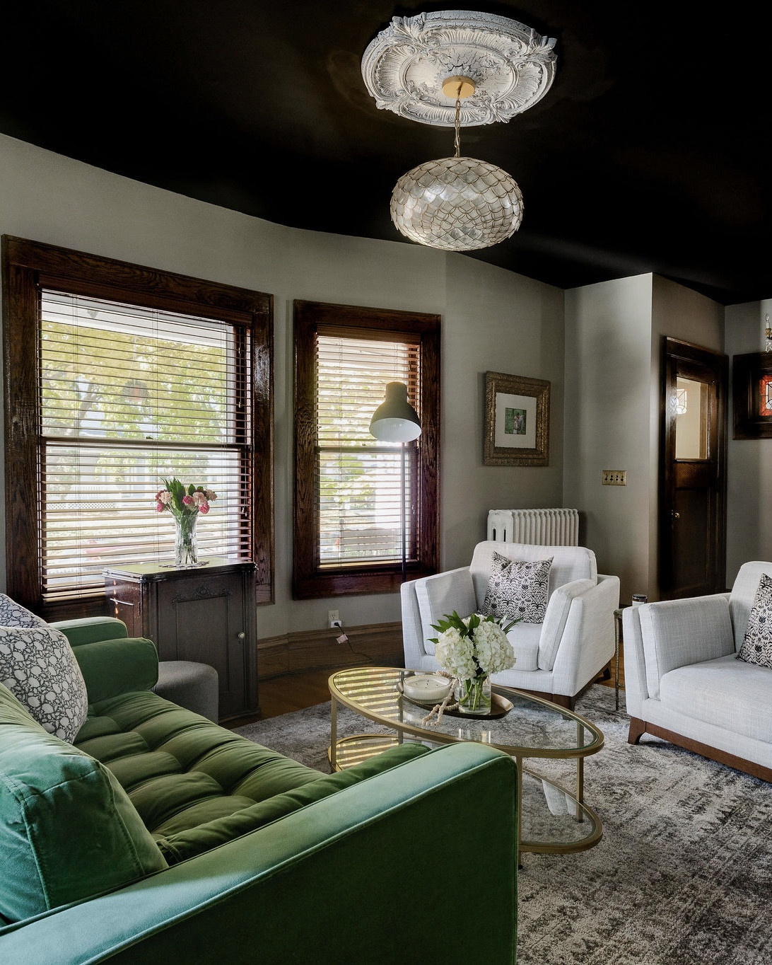 St. Patrick’s Day 💚 home edition! Featuring the green velvet sofa you see here, as well as a few others I found. I also linked the area rug, chandelier, home decor, and the brass drink table. Sorry friends but the cute kitty is not for sale. @Wayfair @Article

#LTKSaleAlert #LTKHome