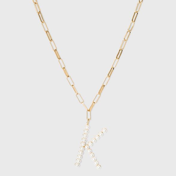 SUGARFIX by BaubleBar Pearl Initial Pendant Necklace - Pearl | Target