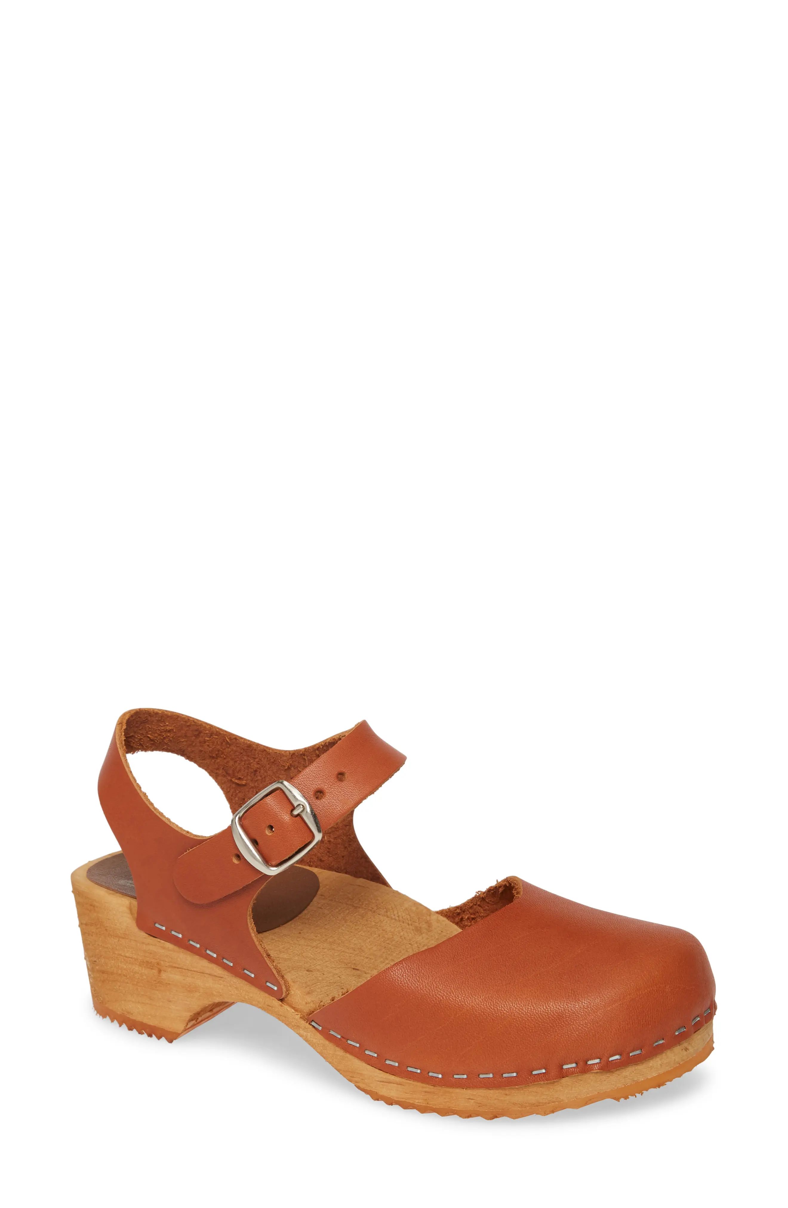 MIA Sofia Clog Sandal, Size 6 in Luggage Leather at Nordstrom | Nordstrom