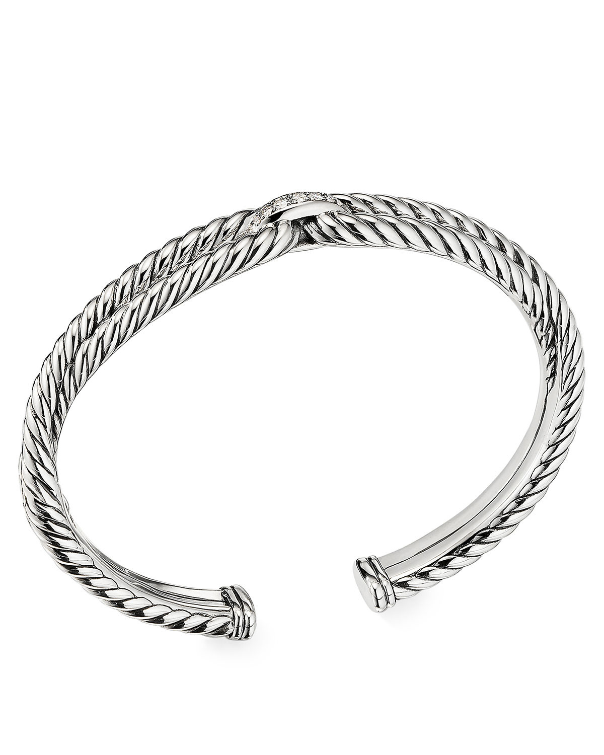 Cable Loop Bracelet with Diamonds, Size S-L | Neiman Marcus