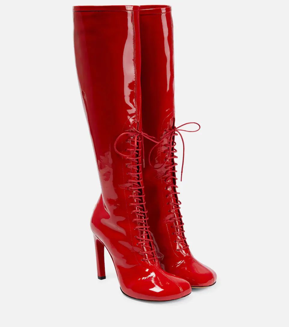 Lace-up patent leather knee-high boots | Mytheresa (US/CA)