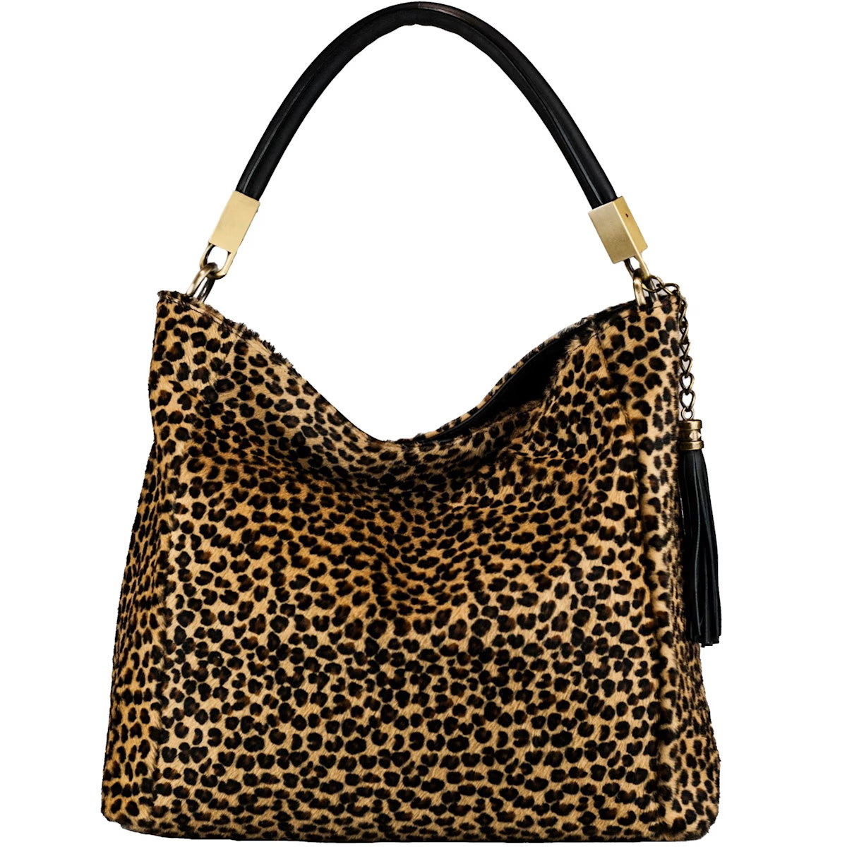 Cheetah Print Calf Hair Leather Tassel Grab Bag | Bibrb | Wolf & Badger (US)