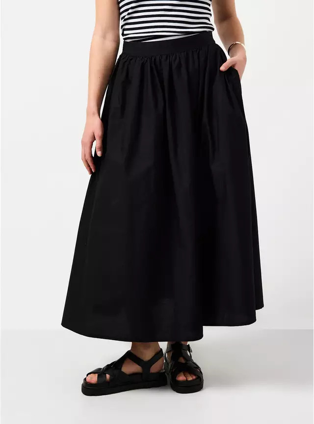 Buy Black Poplin Fabric Midaxi Full Skirt 22 | Girls sixth form outfits | Tu | Tu Clothing